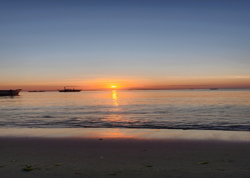 Tropical beach sunset